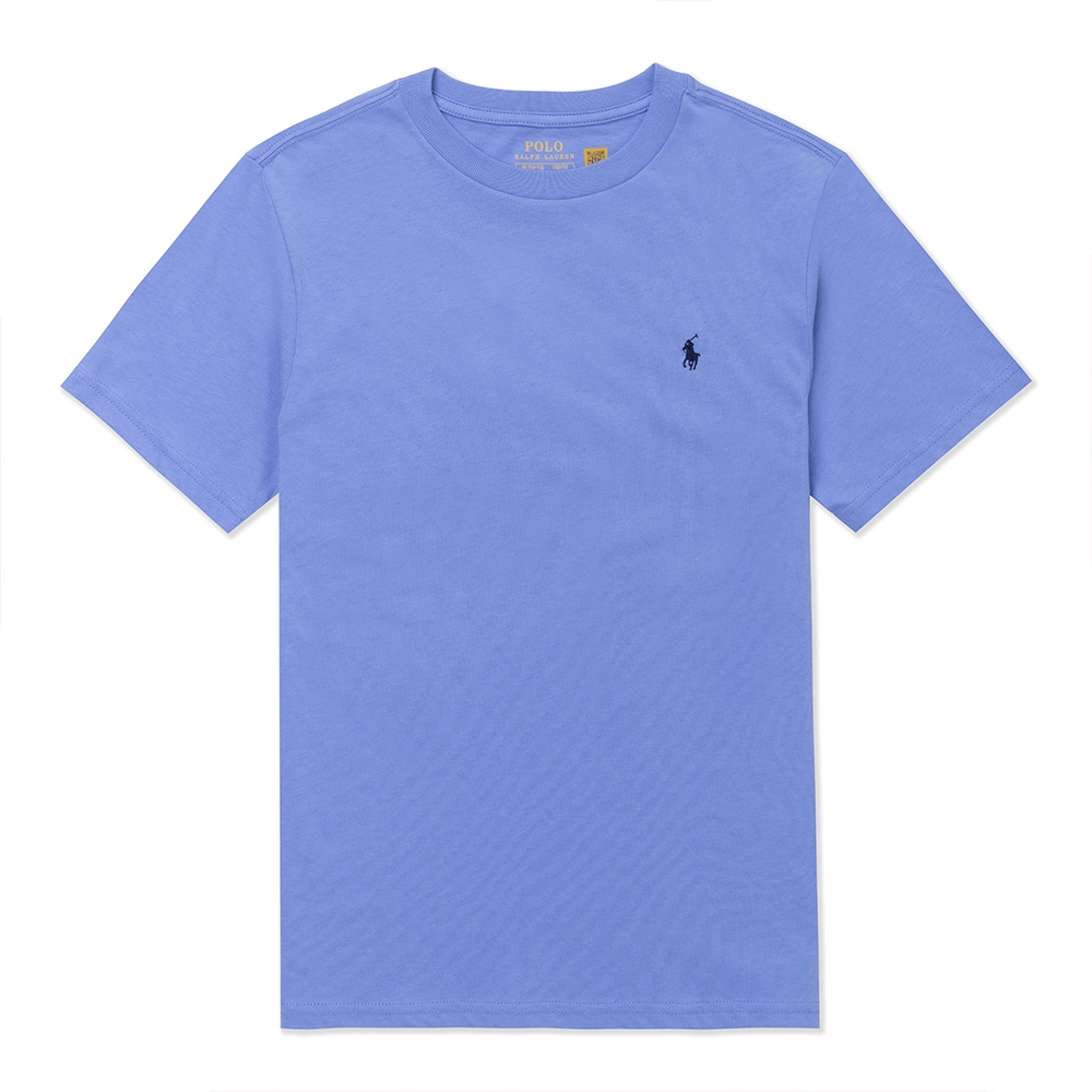 Polo Ralph Lauren RL 熱銷圓領小馬素面短袖T恤(男青年)-水藍色