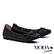平底鞋 MODA Luxury 異材質拼接簡約素雅蝴蝶結織帶娃娃平底鞋－黑 product thumbnail 1