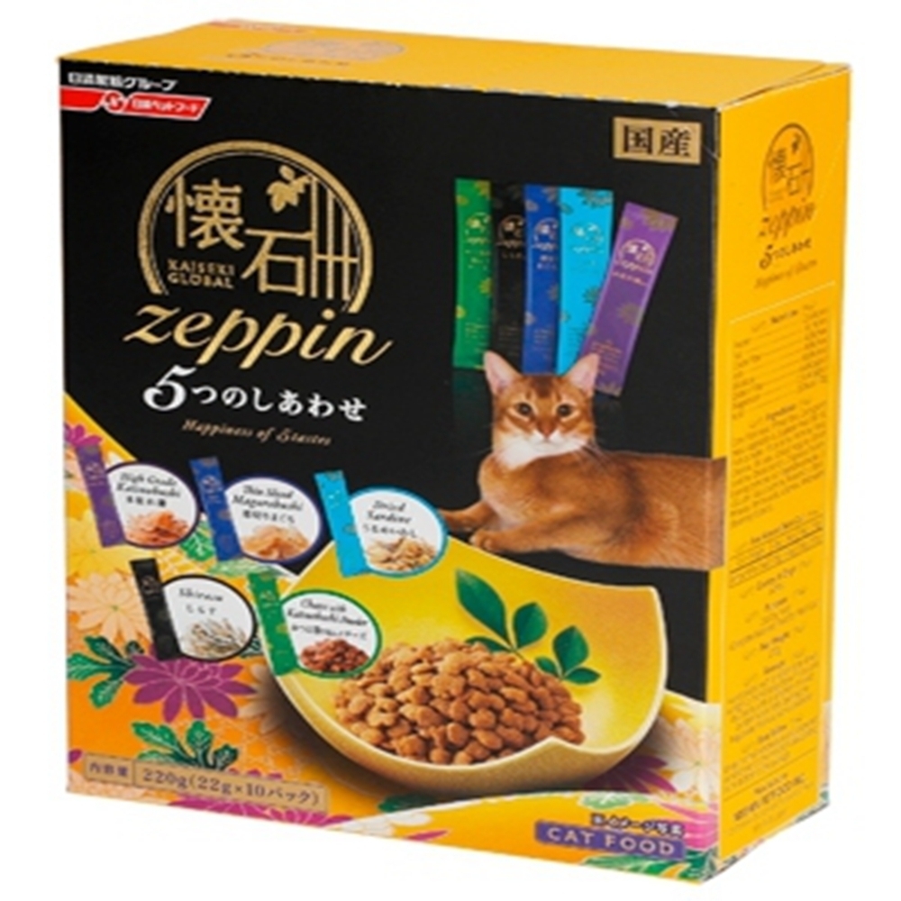 日清懷石zeppi-5Dish懷石極品-5味幸福貓糧 220克(22克*10小包) 四盒組