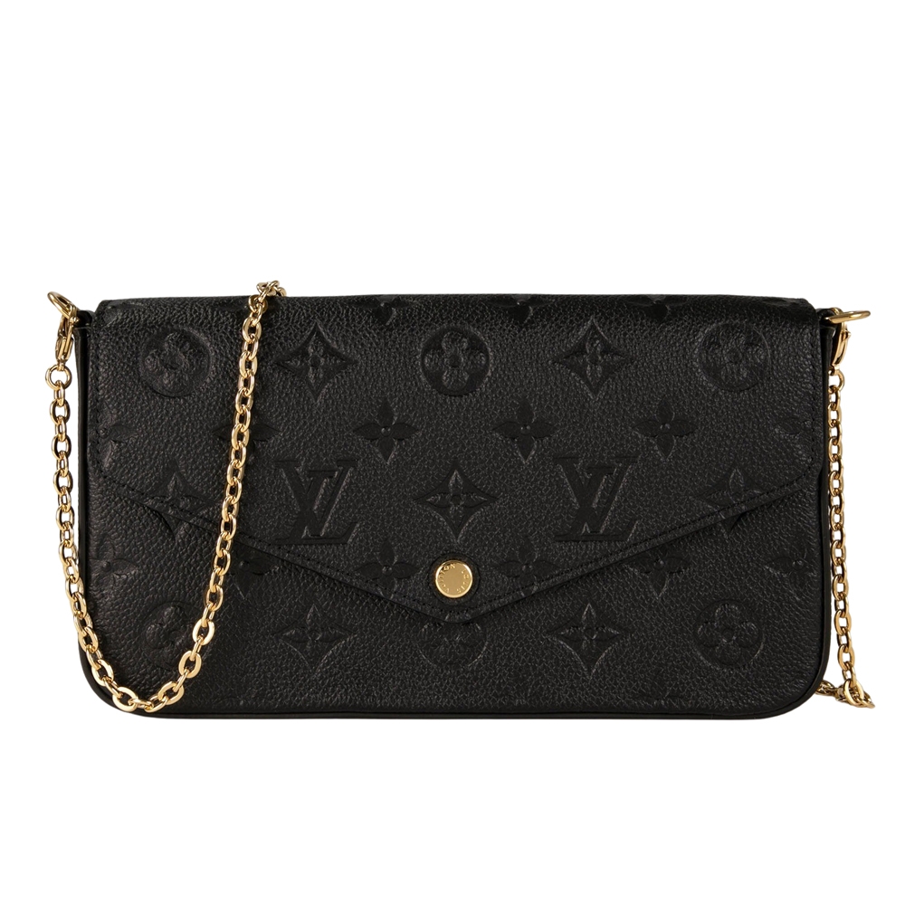 Louis Vuitton M82477 FELICIE POCHETTE 鍊帶信封式斜背包(黑色)