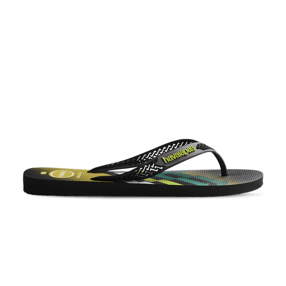 Havaianas Power Light 男鞋 黑綠色 幾何 透氣鞋帶 夾腳 人字拖 拖鞋 4146929-0090M