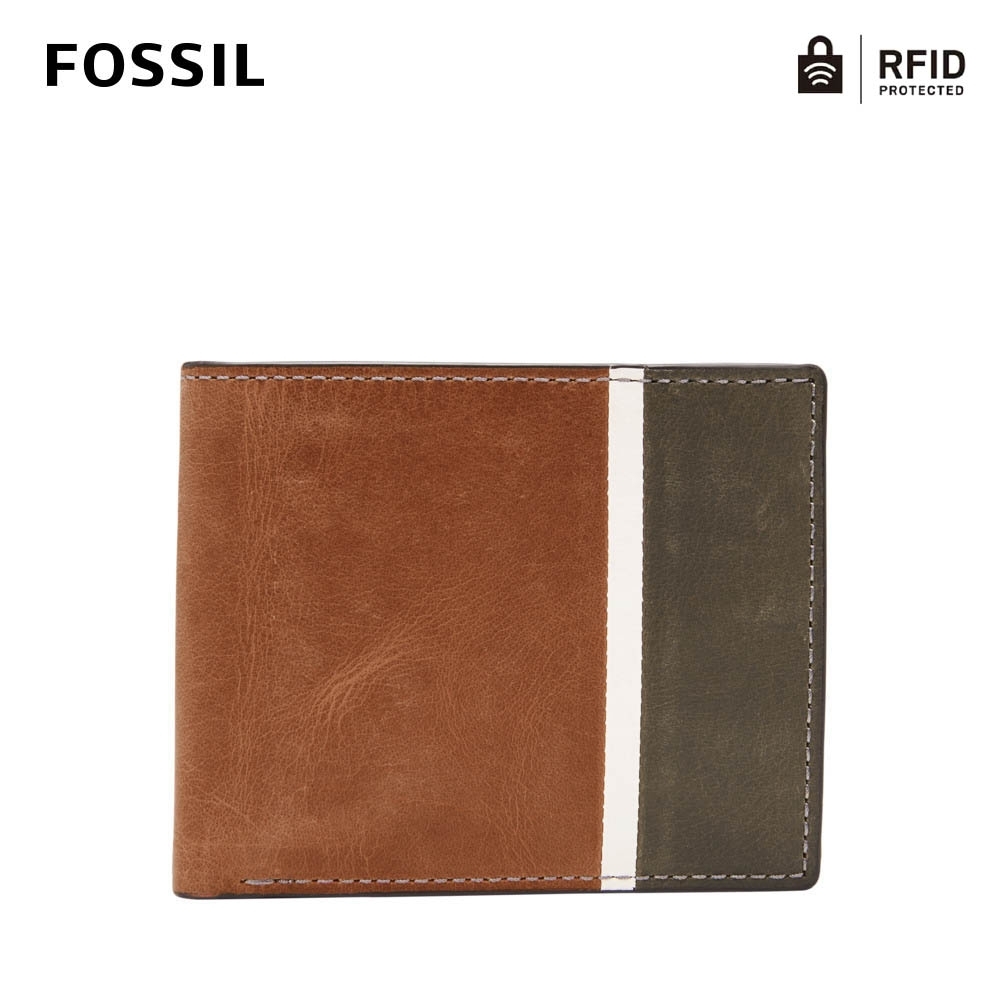 FOSSIL SCOTT 真皮RFID防盜證件格零錢袋皮夾-深棕色 ML4279201