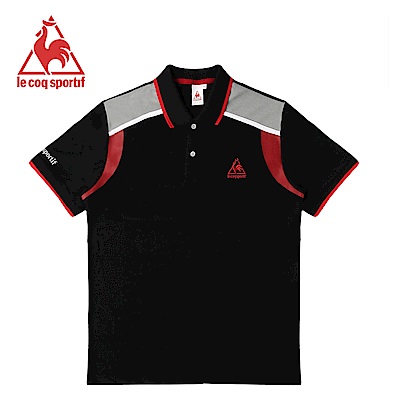 le coq sportif 法國公雞牌吸排短袖POLO衫 男-黑