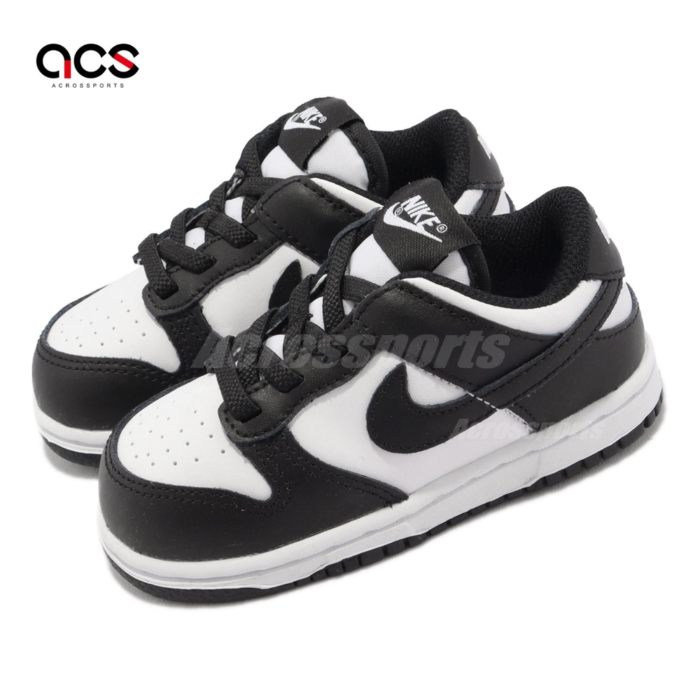 Nike 童鞋Dunk Low TDE 熊貓黑白小童學步鞋親子鞋經典款CW1589-100