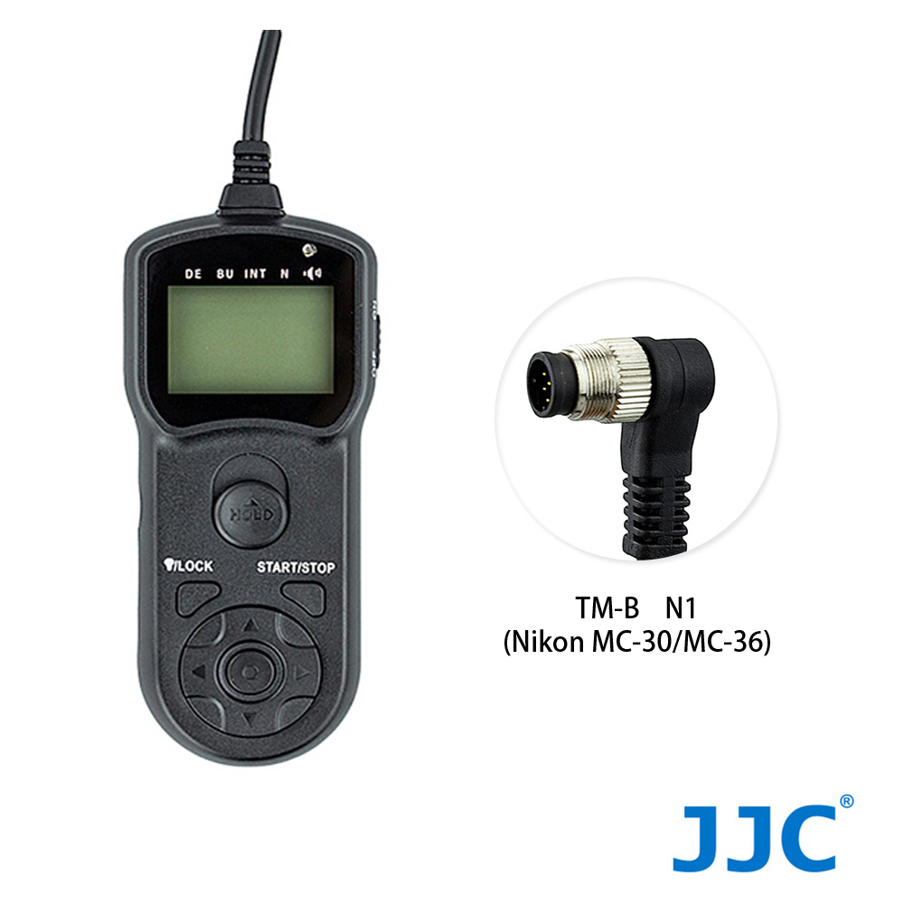 JJC TM-B 液晶定時快門線 N1(Nikon MC-30/MC-36) 送專用固定夾