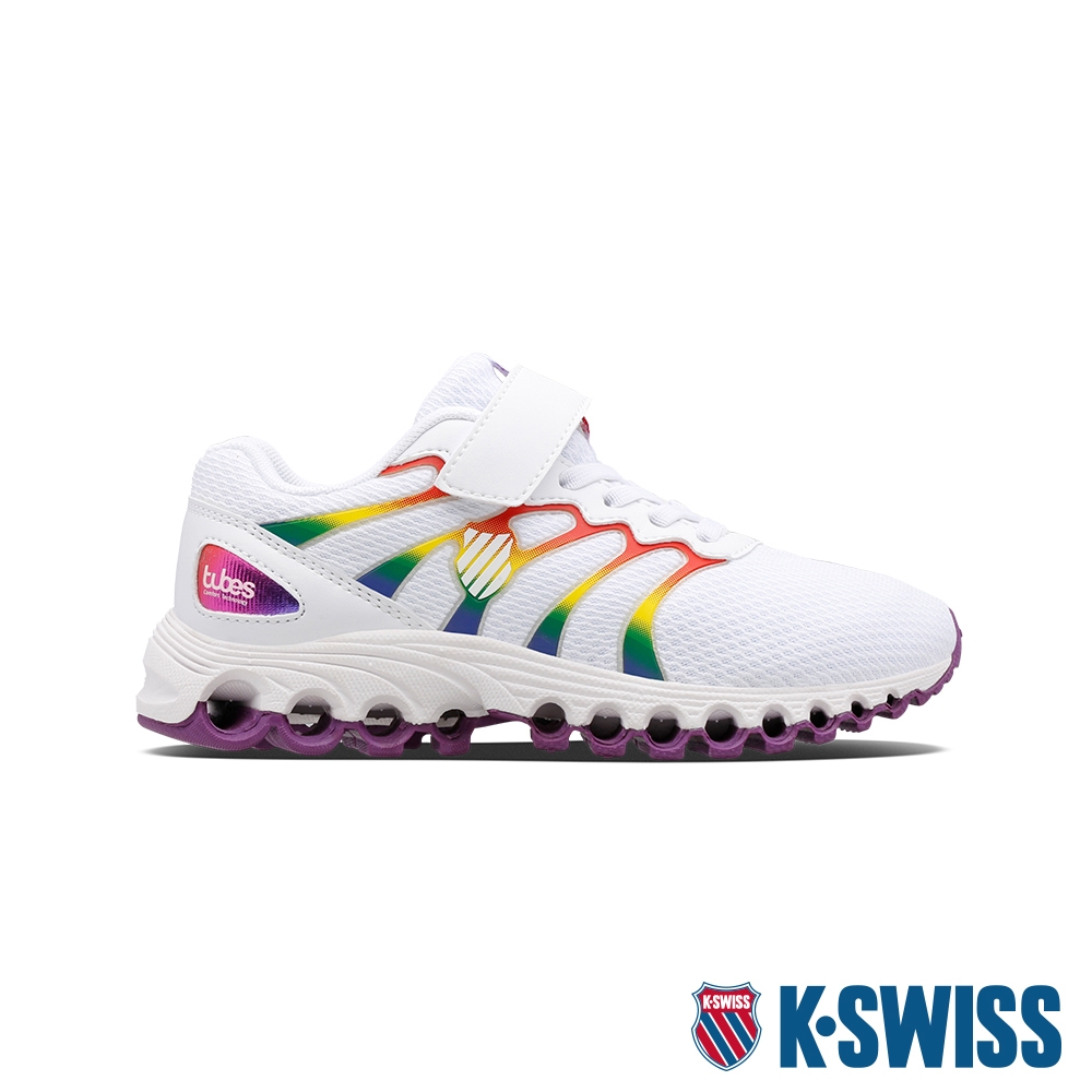 K-SWISS Tubes Comfort 200 Strap輕量訓練鞋-童-白/彩虹