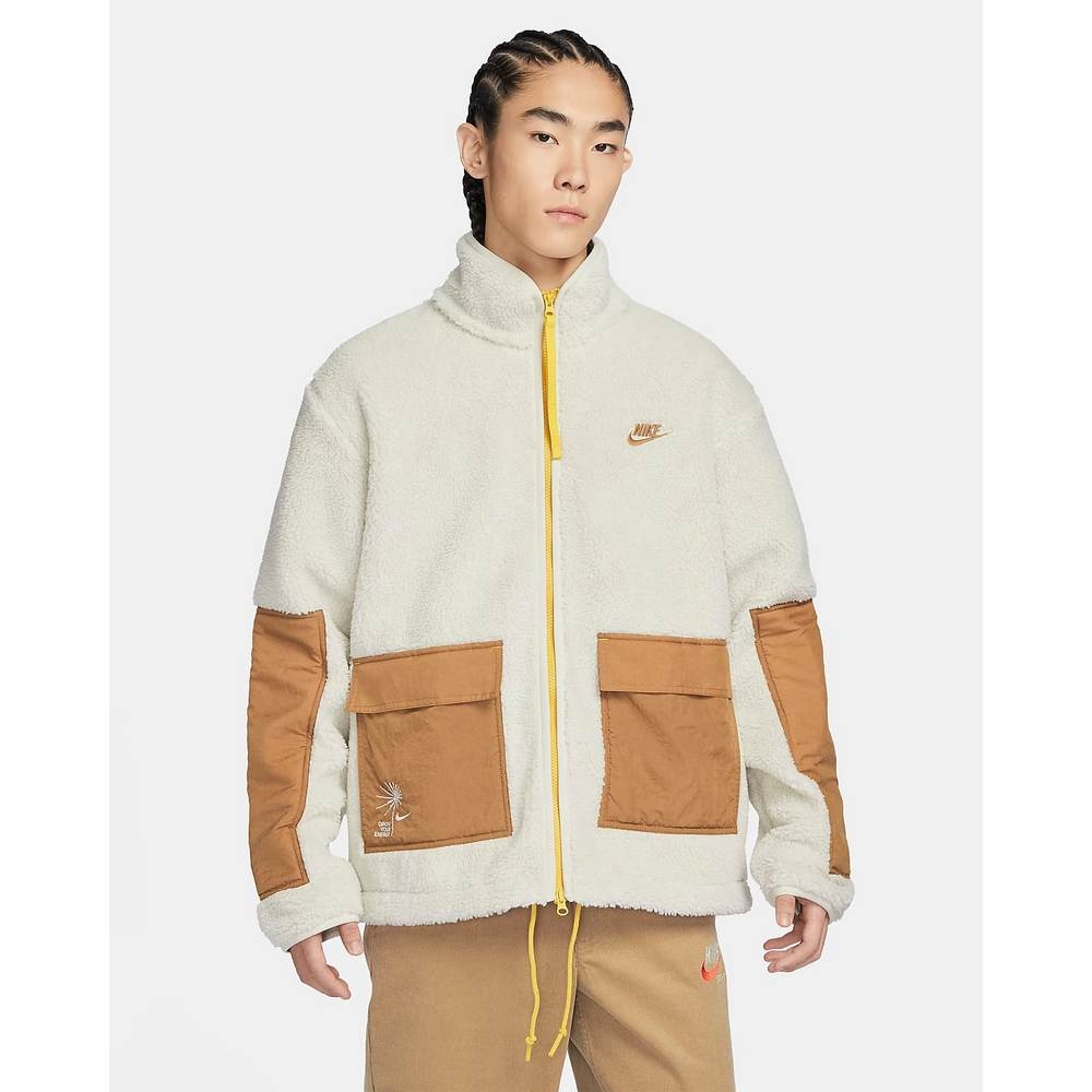 NIKE AS M NSW SHERPA FZ OUTDOOR JKT 男休閒外套-米/咖啡色-FV4022072