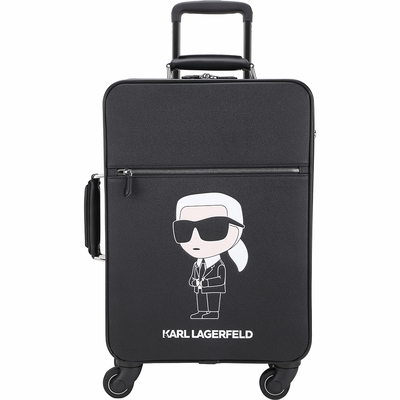 KARL LAGERFELD K/IKONIK 2.0 卡爾 側身Q版老佛爺行李箱(黑色)