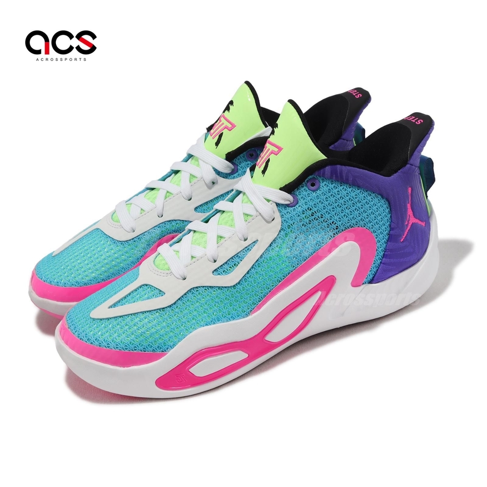 Nike 籃球鞋 Jordan Tatum 1 GS Wave Runner 藍 紫 粉紅 女鞋 大童 FV0172-400