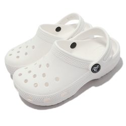 Crocs 洞洞鞋 Classic Clog K 小朋友 中童鞋 白 4-7歲 親子鞋 素色 基本款 布希鞋 206991100