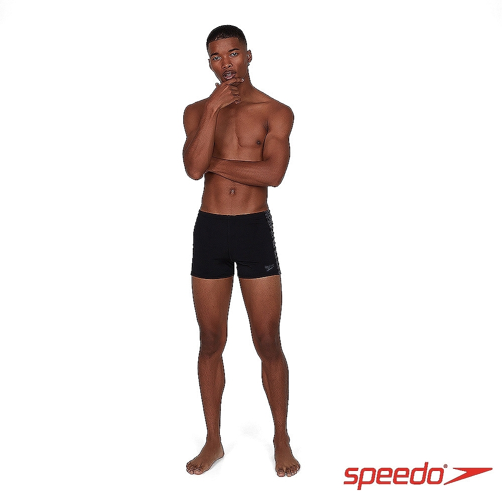 SPEEDO 男 運動四角泳褲 BoomStar Splice 黑/灰