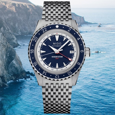 MIDO美度 官方授權 OCEAN STAR海洋之星 GMT潛水機械腕錶 母親節 禮物 40.5mm / M0268291804100