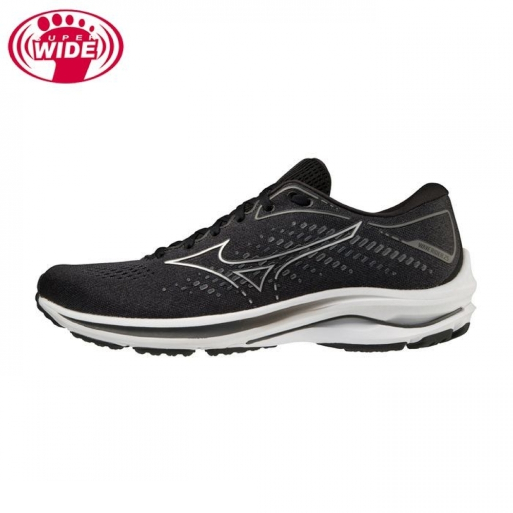 Mizuno Wave Rider 25 SW [J1GC210404] 男 慢跑鞋 路跑 超寬楦 避震 美津濃 黑白