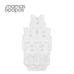 Mamas&Papas 無袖包屁衣5件組(白)