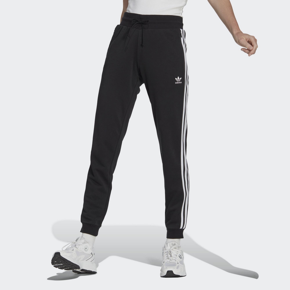 ADIDAS SLIM PANTS 三葉草 女運動長褲-黑-IB7455