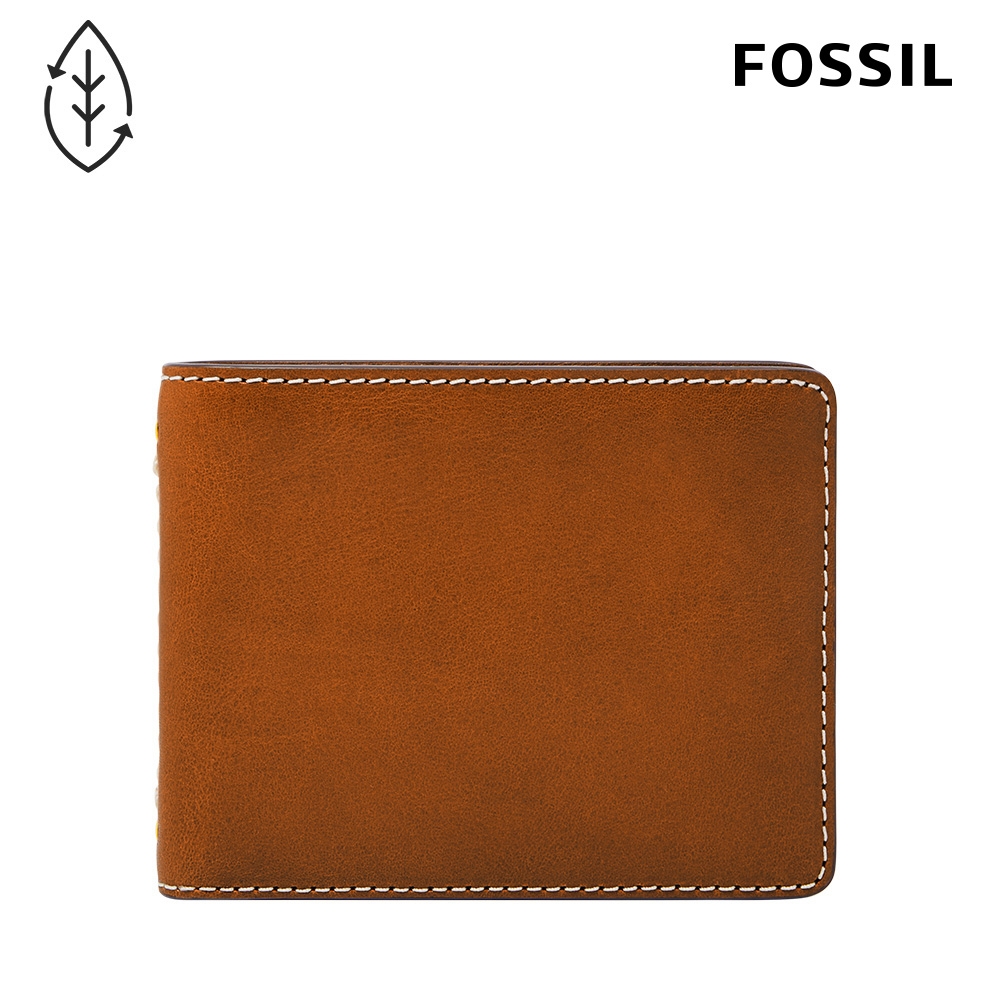 FOSSIL Tremont 義大利皮革真皮皮夾-干邑色 ML4571222  (禮盒組附鐵盒)