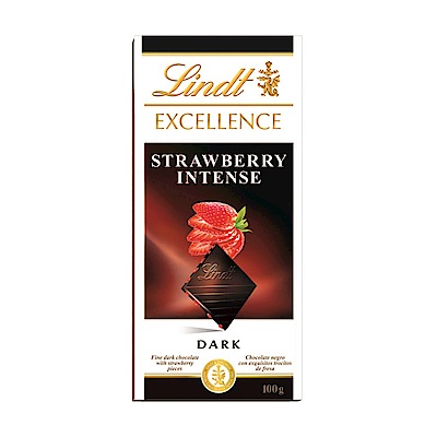 Lindt 瑞士蓮 極醇系列草莓口味黑巧克力(100g)