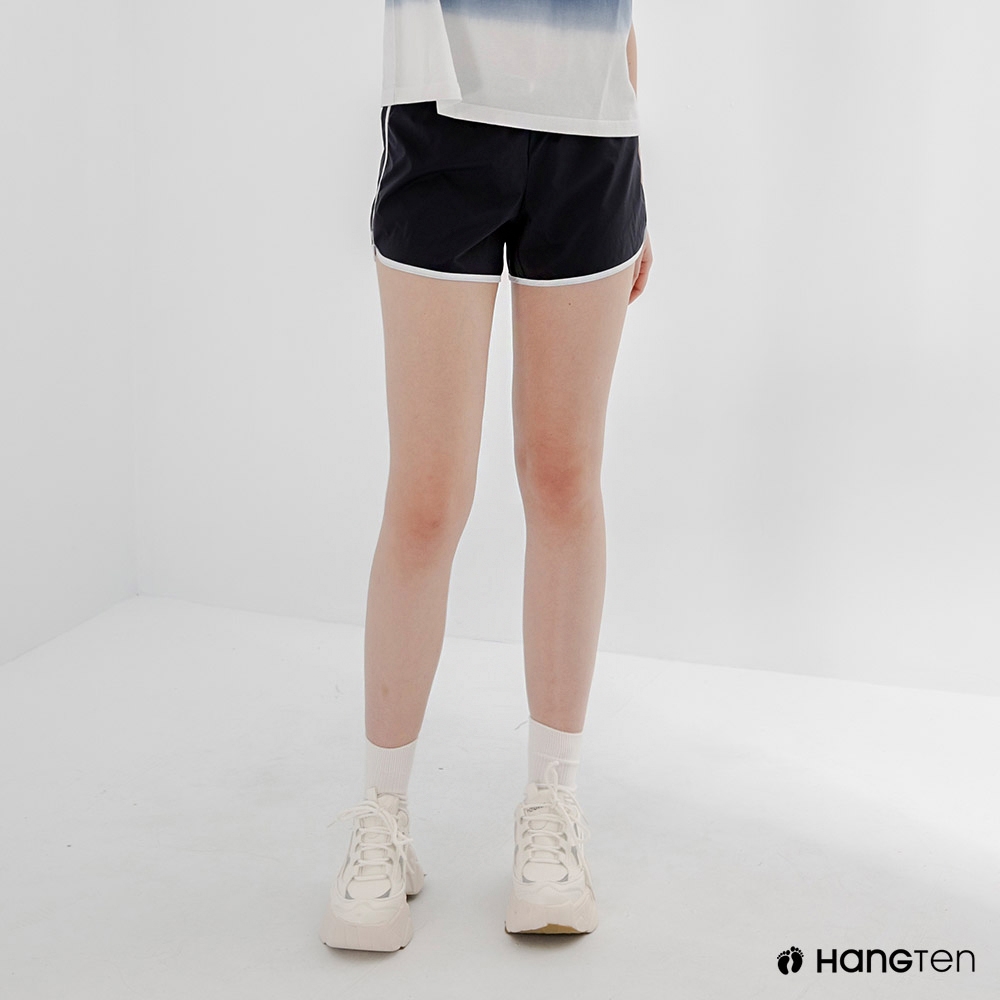 Hang Ten-女裝-REGULAR FIT鬆緊腰頭漸層設計短褲-深藍