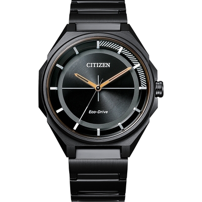 CITIZEN星辰 光動能GENTS 時尚黑鋼腕錶 41mm/BJ6538-87E