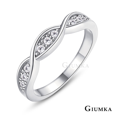 GIUMKA 浪漫甜心戒指女戒 波浪造型 精鍍正白K MR21001