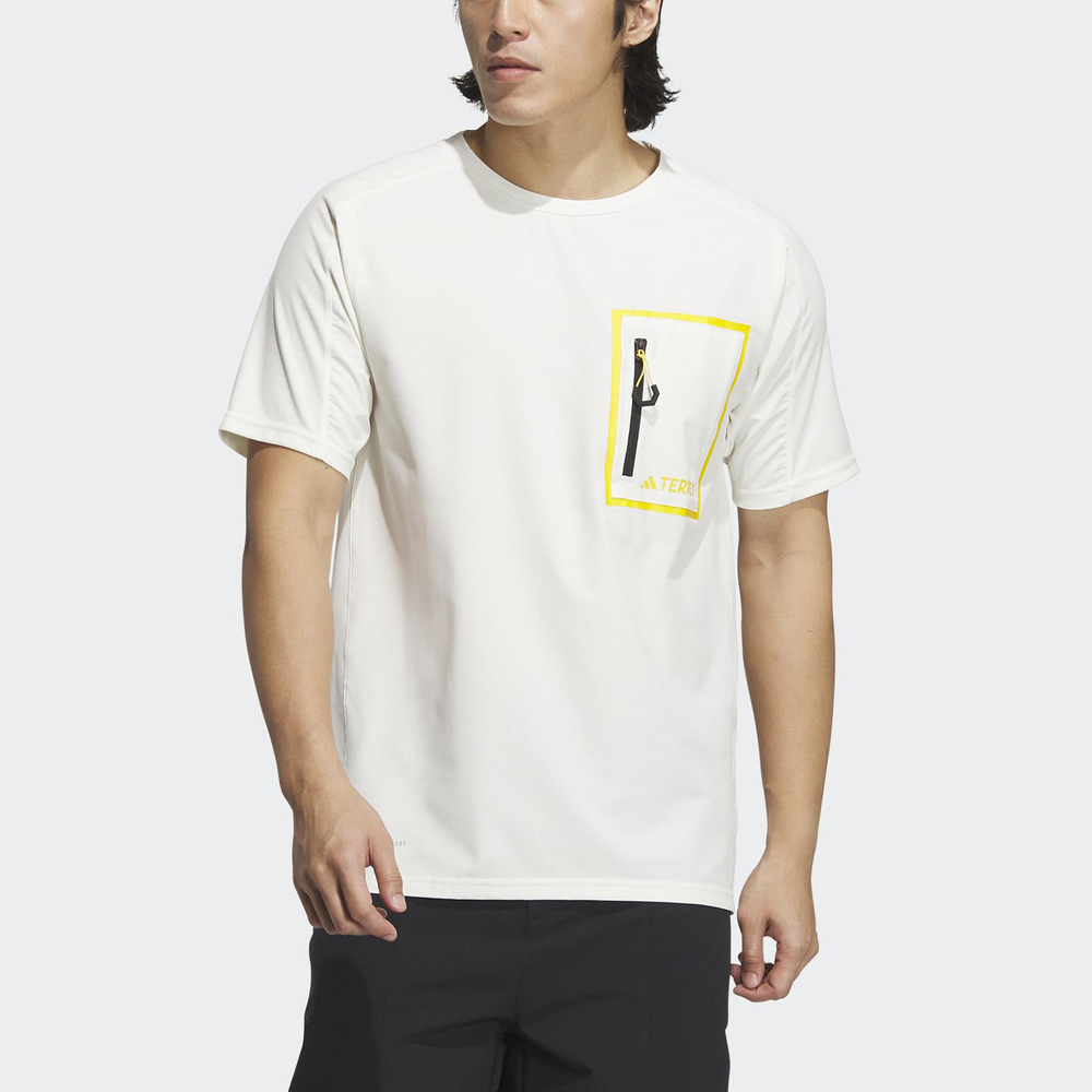 Adidas Natgeo Tee SS [IC1987] 男 短袖 上衣 T恤 亞洲版 戶外 運動 反光 吸濕排汗 白