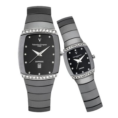 Valentino Coupeau 范倫鐵諾 古柏 綺麗酒桶鵭鋼腕錶(對錶)