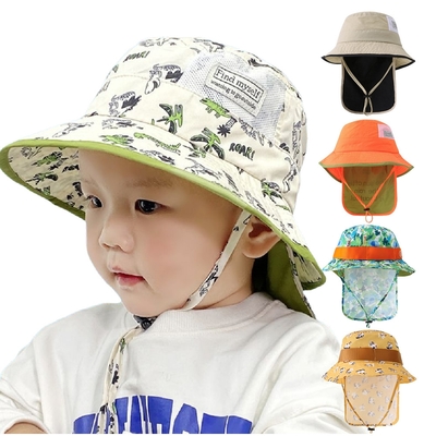 【Baby童衣】 可拆式護脖遮陽帽 寶寶漁夫帽 兒童護頸帽 88927