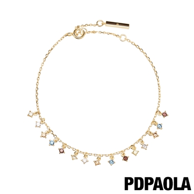PD PAOLA 西班牙輕奢時尚品牌 閃耀垂墜鍍18K金彩鑽手鍊