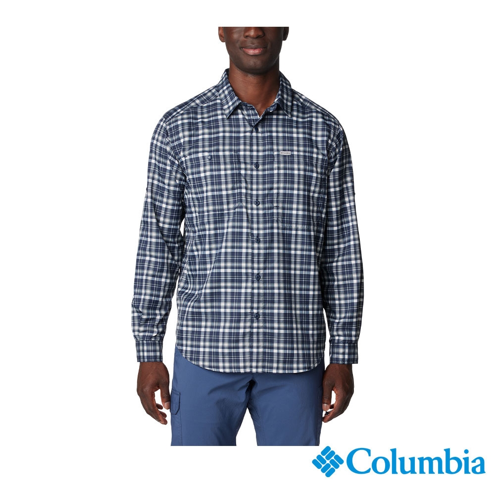 Columbia哥倫比亞 男款-Silver Ridge 超防曬UPF50快排長袖襯衫-藍格紋  UAE35990JC/IS