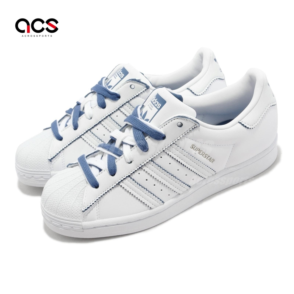 adidas 休閒鞋 Superstar W 女鞋 白 深藍 經典 貝殼頭 金標 愛迪達 GX2012