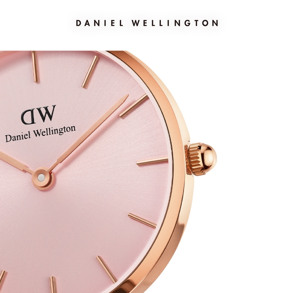 Daniel Wellington DW 手錶Petite Melrose 28mm柔光粉玫瑰金米蘭金屬錶