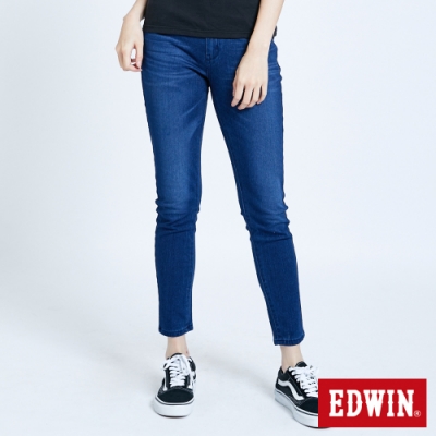 EDWIN JERSEYS 迦績EJ2 棉感窄管牛仔褲-女-拔洗藍