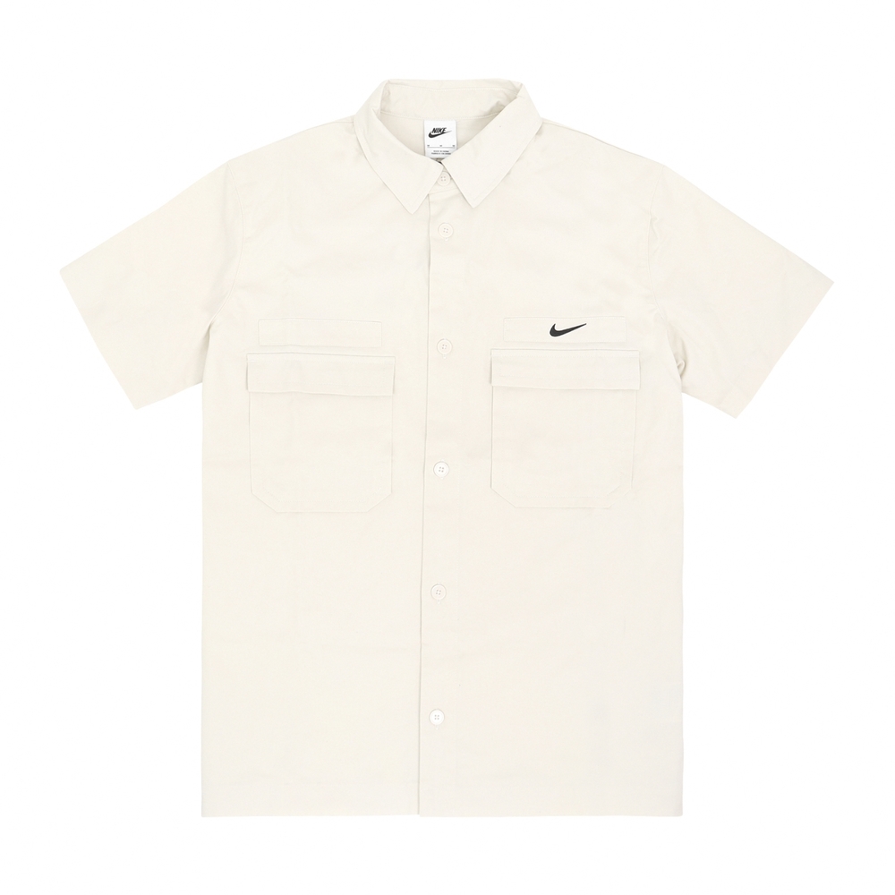 Nike Life Men's Woven Military Short-Sleeve Button-Down Shirt.