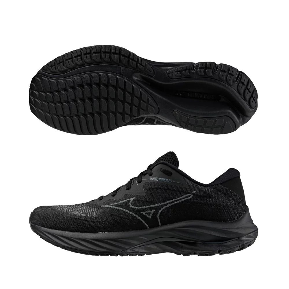 MIZUNO 美津濃 慢跑鞋 女鞋 運動鞋 緩震 一般型 超寬楦 RIDER SSW 黑 J1GD237752
