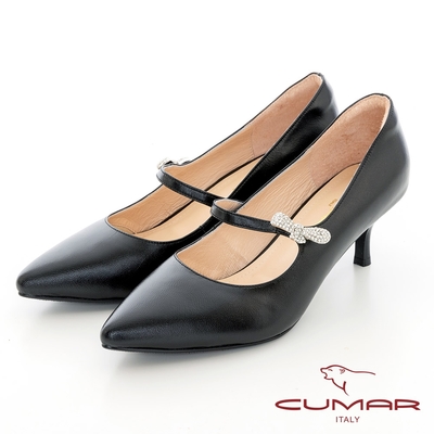 【CUMAR】法式瑪莉珍中跟鞋-黑