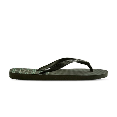 Havaianas Top Basic 男鞋 墨綠色 哈瓦仕 夾腳拖 線條 幾何圖形 拖鞋 4131932-0869M