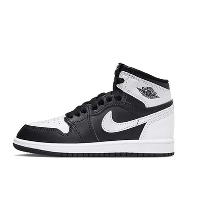 【NIKE 耐吉】休閒鞋 AIR JORDAN 1 RETRO HIGH OG PS BLACK WHITE 黑白 中童 FD1412-010