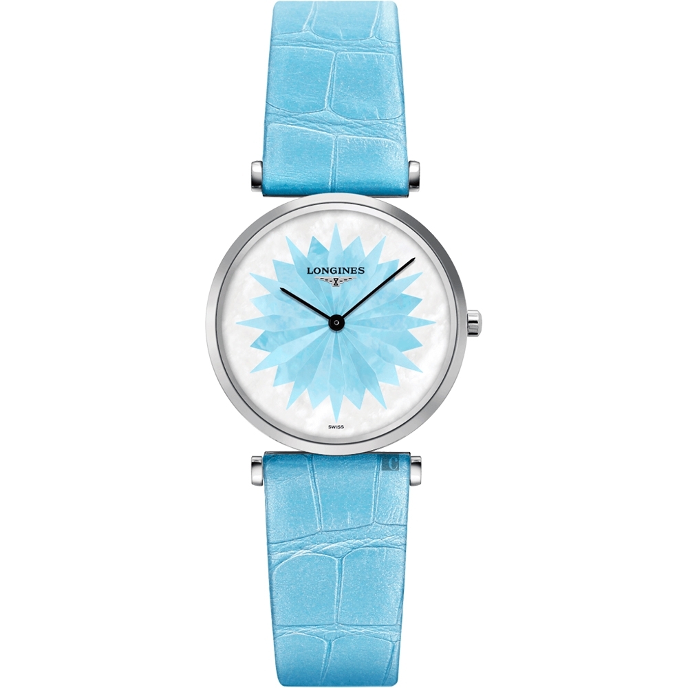 LONGINES 浪琴 官方授權 La Grande 新嘉嵐粉彩系列女錶-藍/29mm L4.512.4.03.2