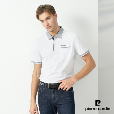 Pierre Cardin皮爾卡登 男款 素色短袖polo衫-白色(5237214-90)