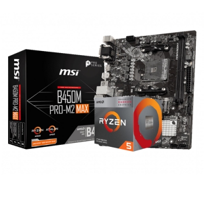 MSI微星 B450M PRO-M2 MAX + AMD R5 3400G 組合套餐