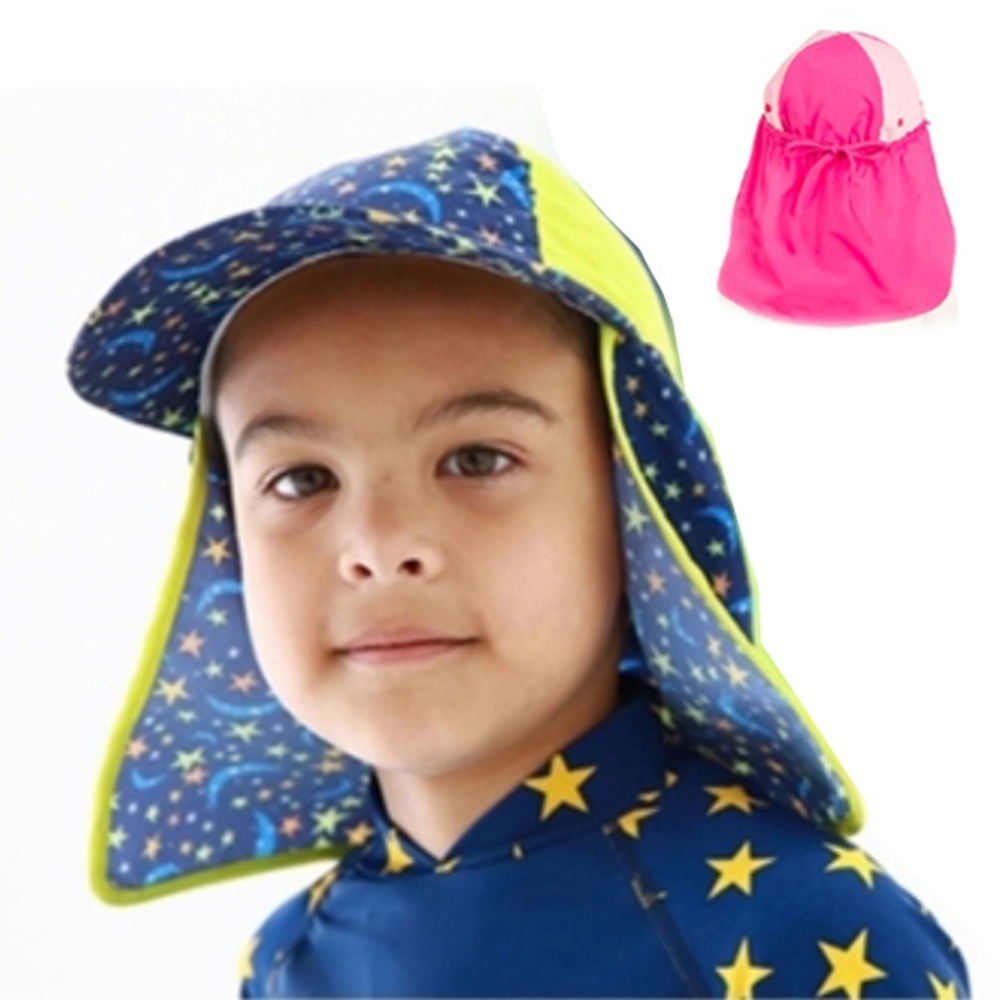 防曬泳帽 遮陽帽 抗紫外線遮陽泳帽 有調節扣 帽子 泳帽 男童 女童 兒童 橘魔法 現貨 童帽