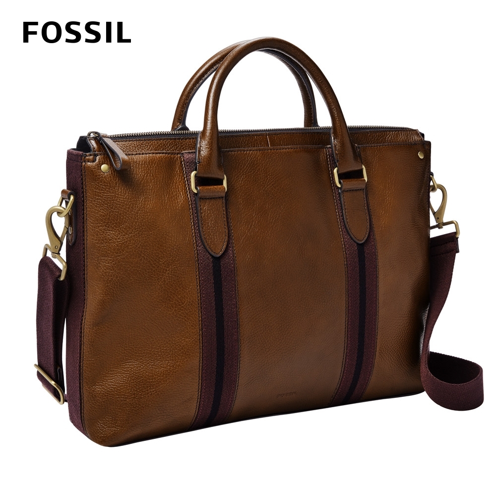 FOSSIL Houston 商務型兩用公事包(可入13吋筆電)-栗色 MBG9540215