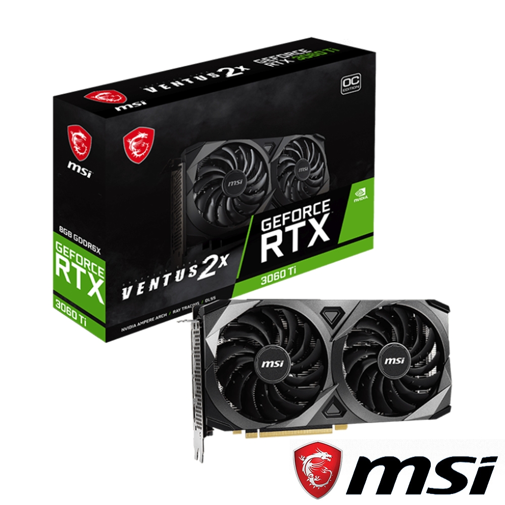 MSI 微星GeForce RTX 3060 Ti VENTUS 2X 8G 顯示卡(無痛升級DDR6