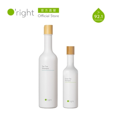 O right 歐萊德 洗髮精400ml(護色/保濕/頭皮淨化)+綠茶洗髮精250ml(效期2025.3.8)