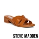 STEVE MADDEN-DANNIE 實搭簡約編織交叉粗跟拖鞋-棕色 product thumbnail 1