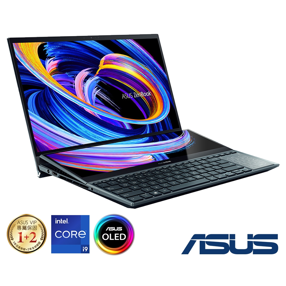 ASUS UX582ZW 15.6吋觸控筆電 (i9-12900H/RTX3070Ti/32G/1TB SSD/4K OLED/ZenBook Pro Duo 15 OLED/蒼宇藍)