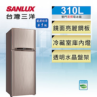 [無卡分期-12期] SANLUX台灣三洋 310L 1級定頻2門電冰箱 SR-C310B1