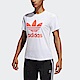 Adidas Trefoil Tee FJ9455 女 短袖 上衣 T恤 運動 休閒 經典 柔軟 國際尺寸 白紅 product thumbnail 1