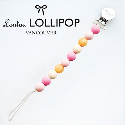 加拿大Loulou lollipop嬰幼兒繽紛串珠奶嘴夾/奶嘴鍊夾-公主粉