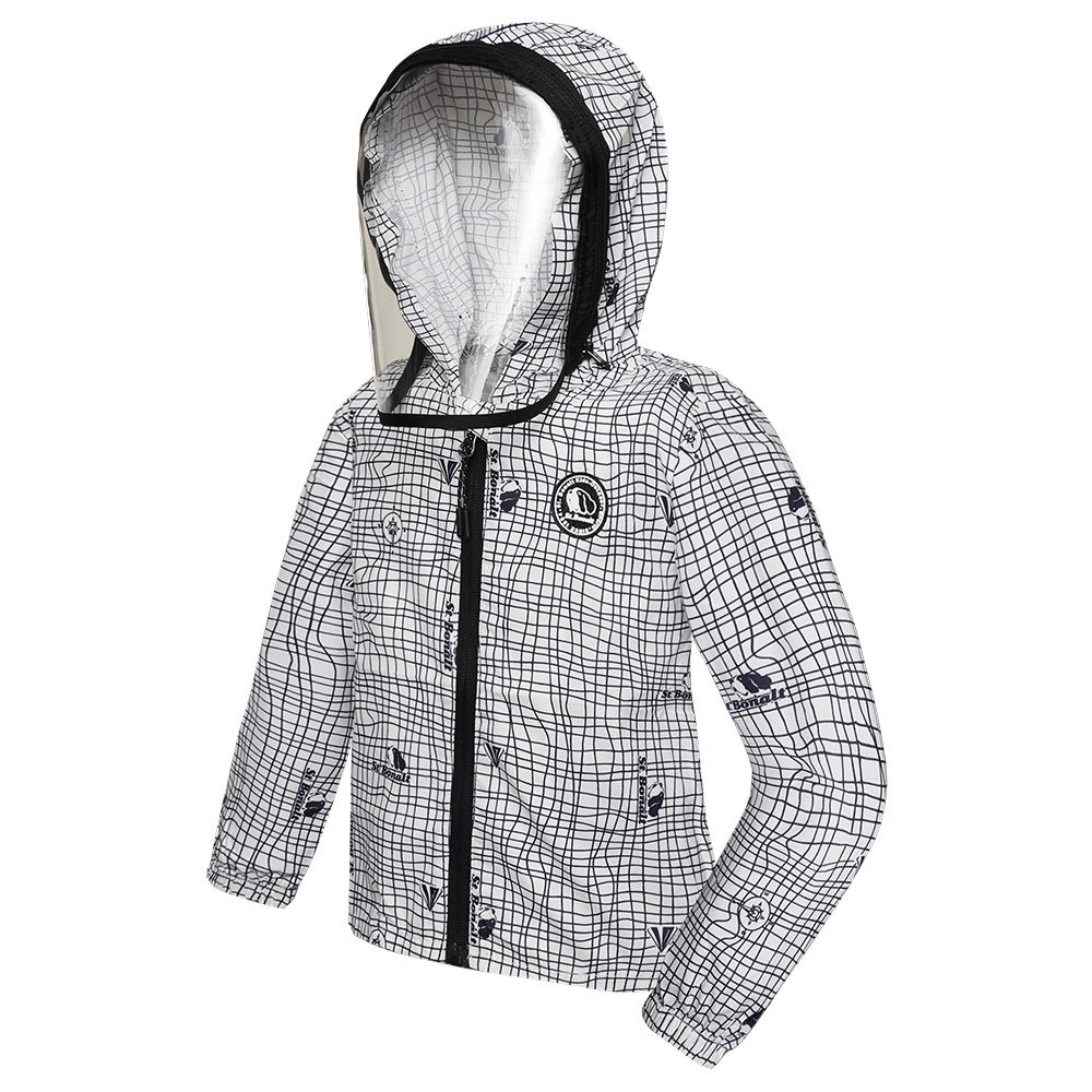 【St.Bonalt 聖伯納】條紋防風含防護面罩兒童防護衣｜童款 PT8082 (防曬、防飛沫、防風外套)